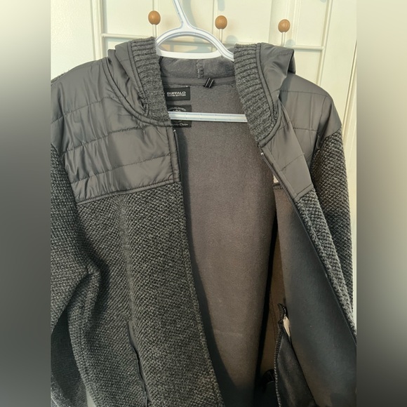 Buffalo David Bitton Men’s Fleece Hooded Zip Up | Size: M | Colour: Grey - Picture 2 of 4